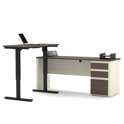 Reversible L-Desk with Adjustable Height Return - 71.125"W