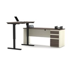 Prestige Plus Reversible L-Desk with Adjustable Height Return - 71.1"W