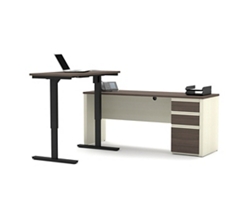Prestige Plus Reversible L-Desk with Adjustable Height Return - 71.1"W