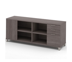 Pro Linea Storage Credenza with Open Shelving and Utility Drawers - 71W
