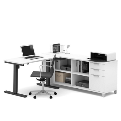 NEWJUMP PRO Lサイズ Pro Linea Height Adjustable Reversible L-Shaped Standing Desk with