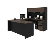 Connexion Bowfront Reversible U-Desk with Storage Hutch