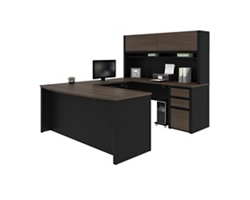 Connexion Bowfront Reversible U-Desk with Storage Hutch