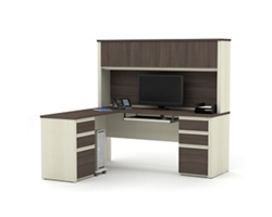 Prestige Plus Reversible L-Shaped Desk with Hutch and File Storage