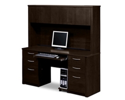 Embassy Double Pedestal Desk with Hutch and File Storage - 66"W