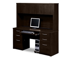 Embassy Double Pedestal Credenza with Storage Hutch 66"W