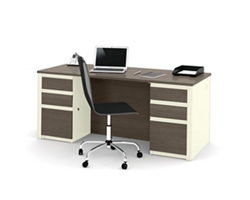 Prestige Plus Double Pedestal Executive Desk with Locking Drawers 72"W