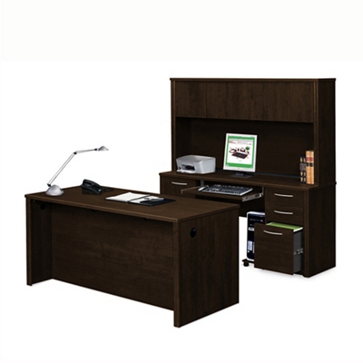 Embassy Double Pedestal Office Set with Hutch and Credenza
