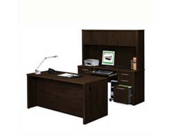 Embassy Double Pedestal Office Set with Hutch and Credenza