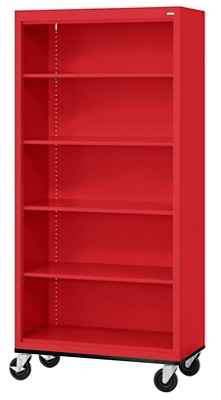 Elite Mobile Five Shelf Bookcase - 36"W x 78"H