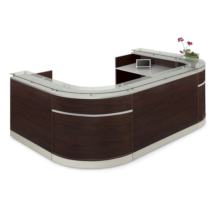 Esquire U-Shaped Glass Top Reception Desk - 126