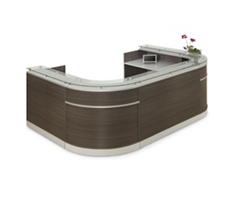 Esquire Glass Top U-Shaped Reception Desk - 126"W x 94"D
