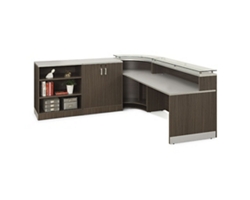 Esquire Curved Reception Station with Storage