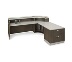 Esquire Curved Reception Station with ADA Return and File