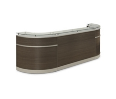 Esquire Glass Top Arc Shaped Reception Desk - 126"W x 32"D