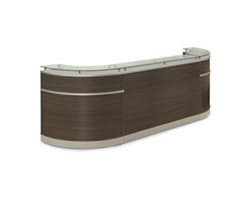Esquire Glass Top Arc Shaped Reception Desk - 126"W x 32"D