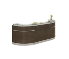 Esquire Glass Top Compact Arc Shaped Reception Desk - 110"W x 32"D