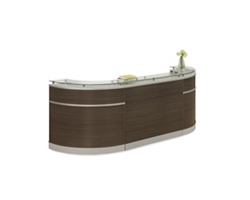 Esquire Glass Top Compact Arc Shaped Reception Desk - 110"W x 32"D