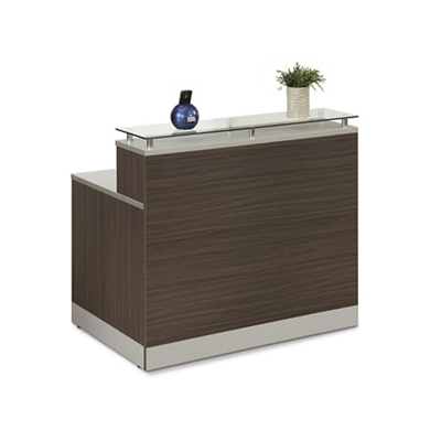 Esquire Glass Top Reception Desk - 48"W x 32"D