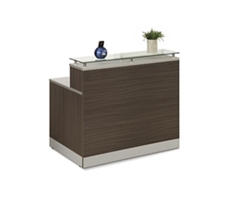 Esquire Glass Top Reception Desk - 48"W x 32"D