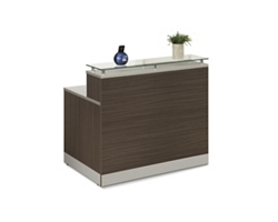Esquire Glass Top Reception Desk - 48"W x 32"D