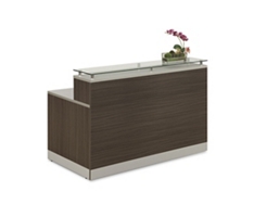 Esquire Glass Top Reception Desk - 63"W x 32"D
