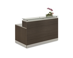 Esquire Glass Top Reception Desk - 63"W x 32"D