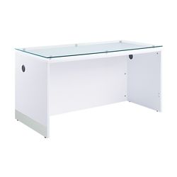 Esquire Glass Top Executive Desk - 60”Wx30”D