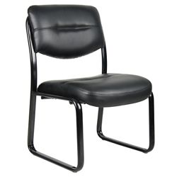 Dorrit Bonded Leather Armless Sled Base Side Chair