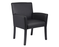 Box Arm Guest Chair with Black Wood Frame