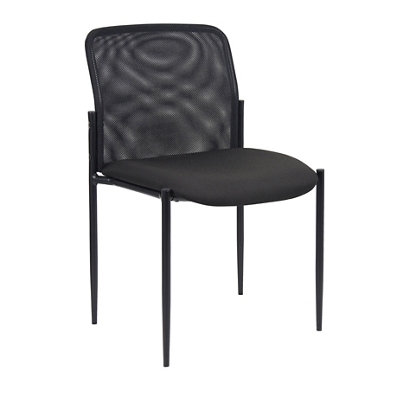 Hydra Armless Mesh Stacking Guest Chair with Steel Frame and Waterfall Seat