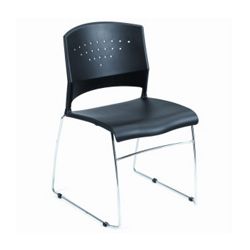 Flame Stacking Chair with Lumbar Support and Chrome Frame
