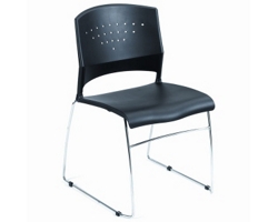 Flame Stacking Chair with Lumbar Support and Chrome Frame