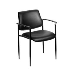 Hume Vinyl Stacking Guest Chair with Waterfall Seat and Steel Frame