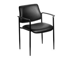 Hume Vinyl Stacking Guest Chair with Waterfall Seat and Steel Frame