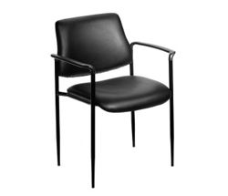 Hume Vinyl Stacking Guest Chair with Waterfall Seat and Steel Frame