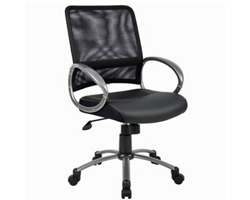 Hydra Adjustable Computer Chair with Mesh Back and Bonded Leather Seat