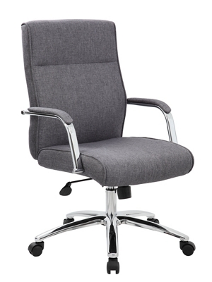 Executive High Back Chair with Upholstered Linen and Lumbar Support