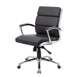Crofton Mid-Back Adjustable Chair in Faux Leather