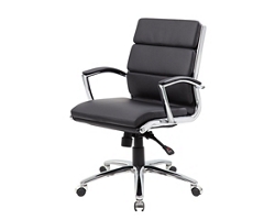 Crofton Mid-Back Adjustable Chair in Faux Leather