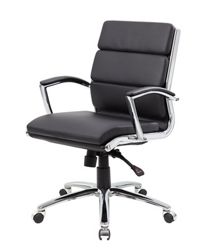 Crofton Mid-Back Adjustable Chair in Faux Leather