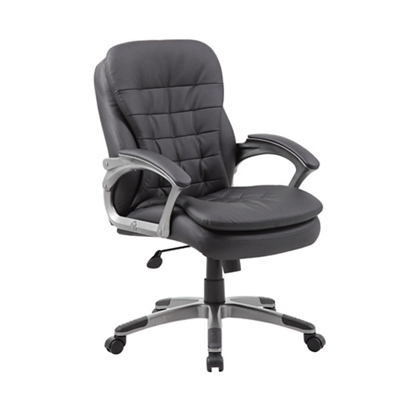 Belton Faux Leather Adjustable Mid Back Computer Chair with Pillow Top