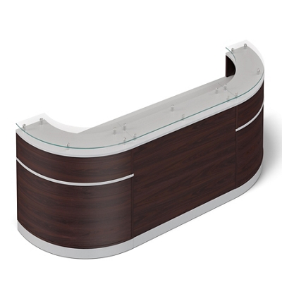 Esquire Curved Glass Top Reception Desk - 110