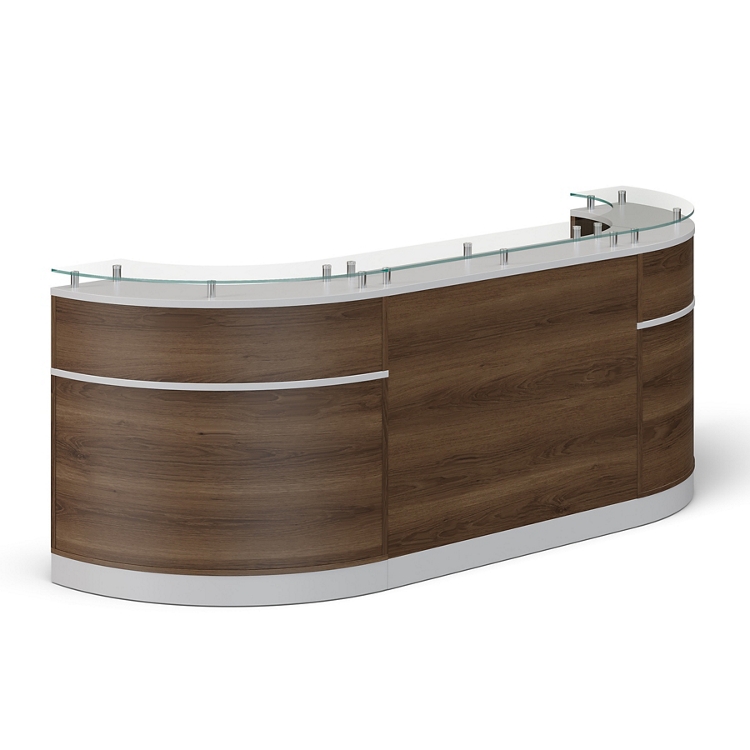 Esquire Curved Glass Top Reception Desk - 112