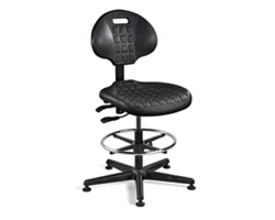Armless Polyurethane Stool with Footrest - 19"-26.5"H