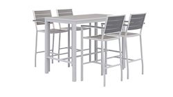 Eveleen Outdoor Bar Height Table with Four Stools - 23"W x 55"D
