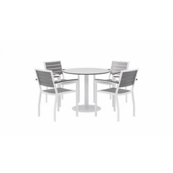 Eveleen Outdoor Round Table with Four Chairs - 36"DIA