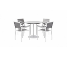 Eveleen Outdoor Round Table with Four Chairs - 36"DIA