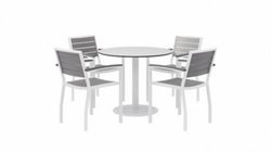 Eveleen Outdoor Round Table with Four Chairs - 36"DIA