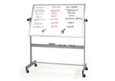 Large Reversible Total Erase Mobile Easel, Whiteboard, 6' x 4